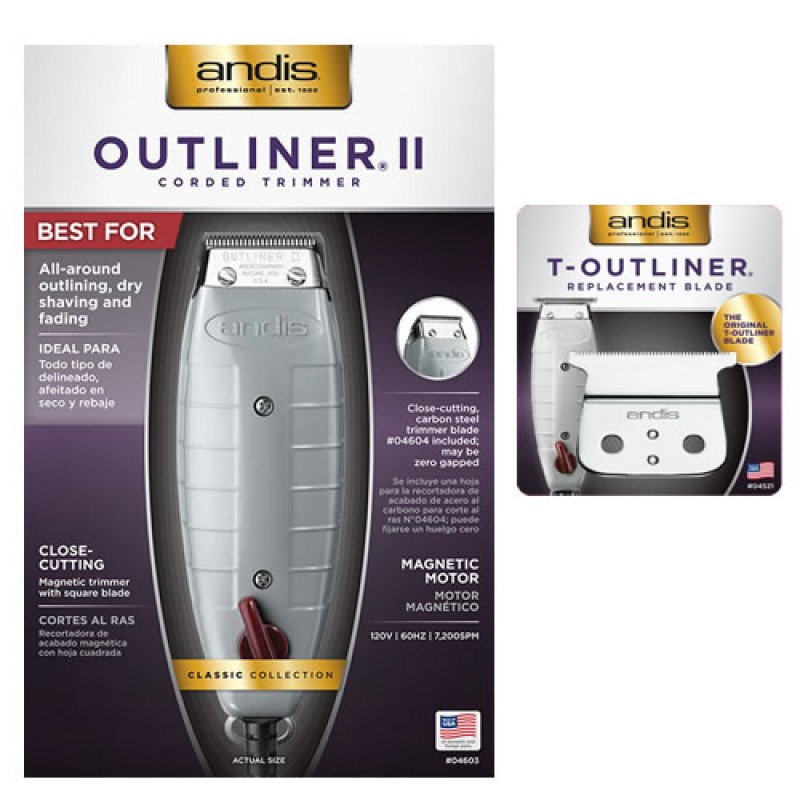 #04710 Andis T-Outliner Trimmer w/ FREE Replacement Blade