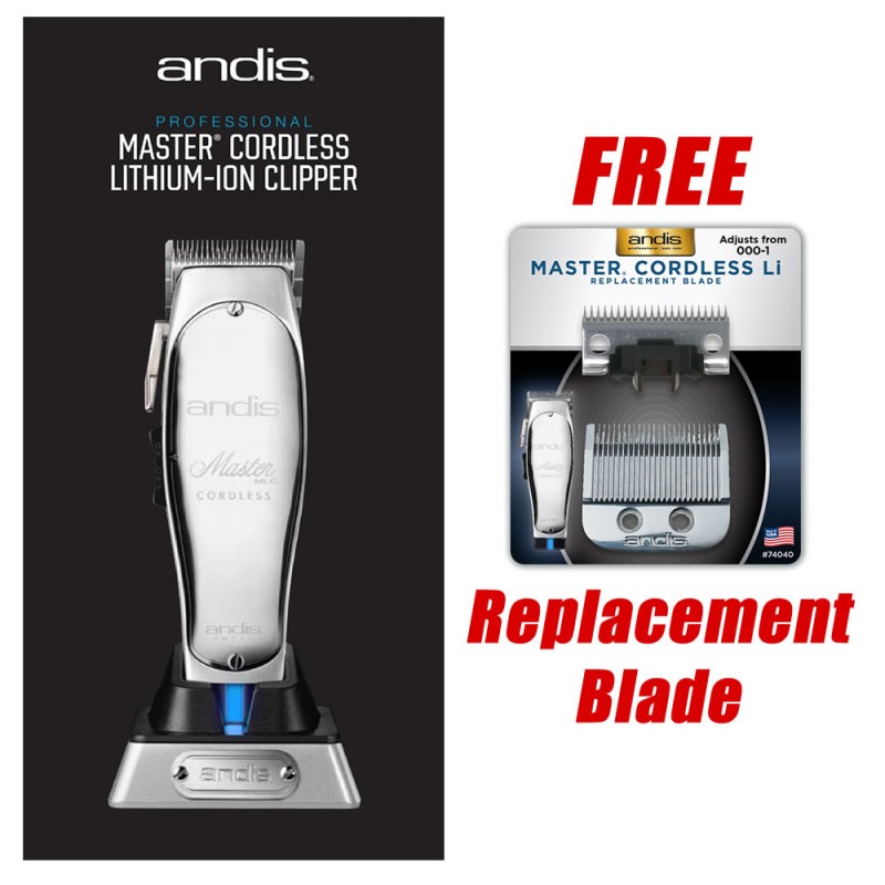 #12470 Andis Cordless Master Clipper W/ FREE Replacement Blade