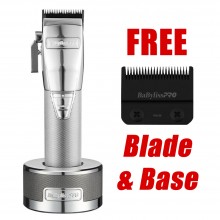#FX870NS BabylissPro SilverFX+ Clipper (Gen 2) w/ FREE Blade & Base