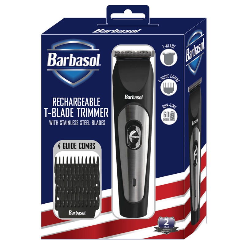 Barbasol Rechargeable T-Blade Trimmer  #CBT1-6001-BLK