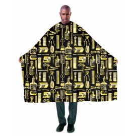 #188-G/BLK Betty Dain Vintage Barber Cape Gold