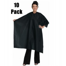 #199S-BLK-10PK Whisper Styling Cape Black w/ Snap 10pk