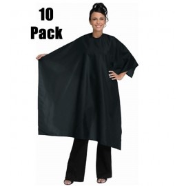 #199S-BLK-10PK Whisper Styling Cape Black w/ Snap 10pk