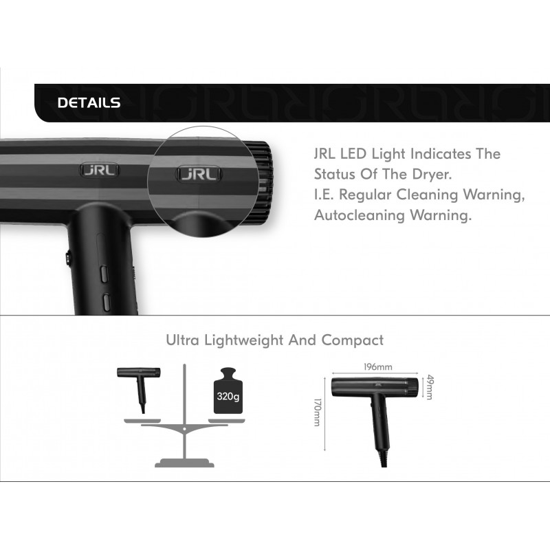 JRL Forte Pro Dryer - Black