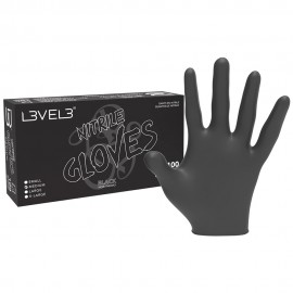 L3VEL3 Black Nitrile Gloves 100ct