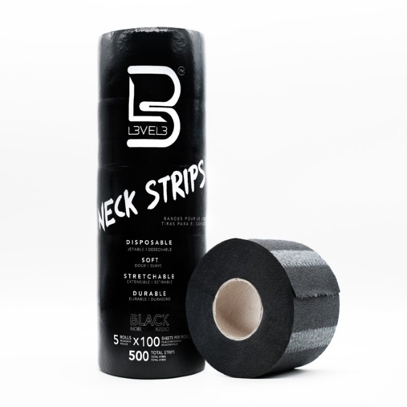 L3vel3 Neck Strips - Black - 5 Rolls  100 strips/Roll