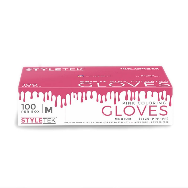 Styletek Pink Powder Free Vinyl Gloves
