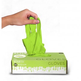 Styletek Lime Powder Free Nitrile Gloves
