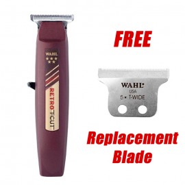 #08412 Wahl Retro T-Cut Cordless Trimmer w/ FREE Replacement Blade